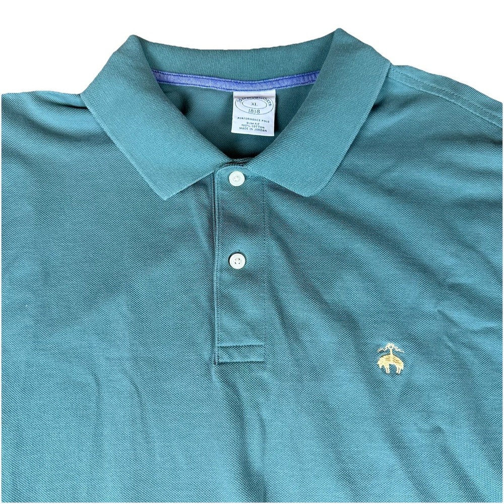 Brooks Brothers Men Performance Polo Long-Sleeve Green Size XL Golf